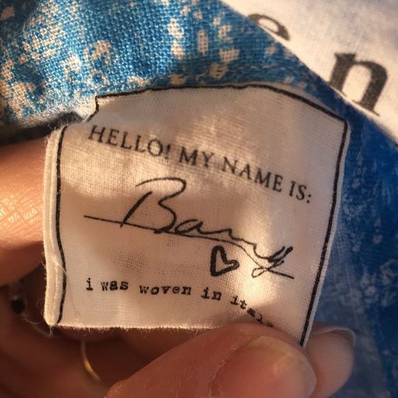 Frank & Eileen Barry Linen Blue Floral Shirt - Picture 8 of 9